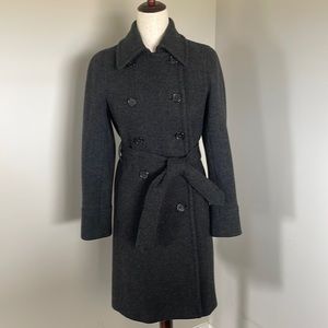 Jcrew’s Stadium cloth wool trench coat by Nello Gori charcoal gray Sz 4